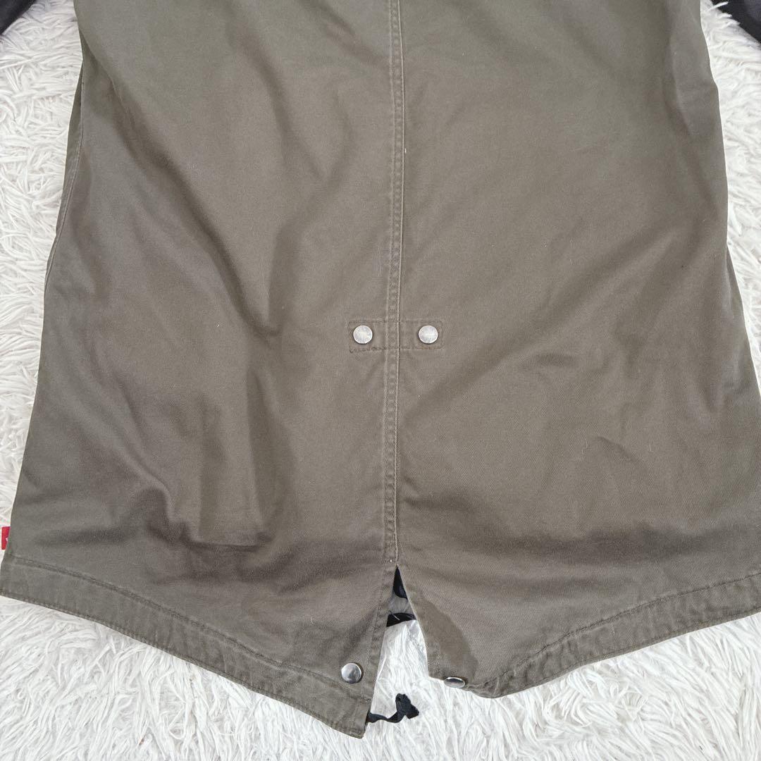 VIRGO モッズコート 変形デザイン ファー カウレザー 切替 カーキ 3