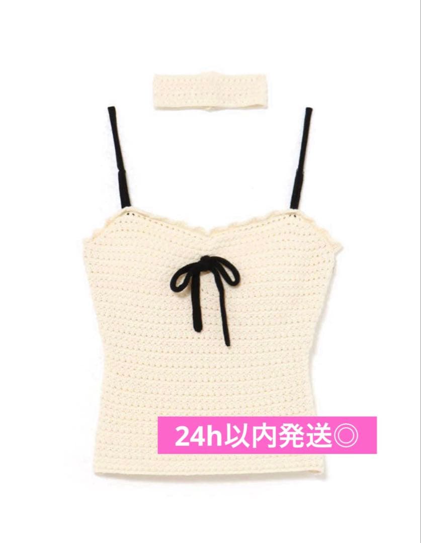 トップス andmary Sui ribbon tops ivory