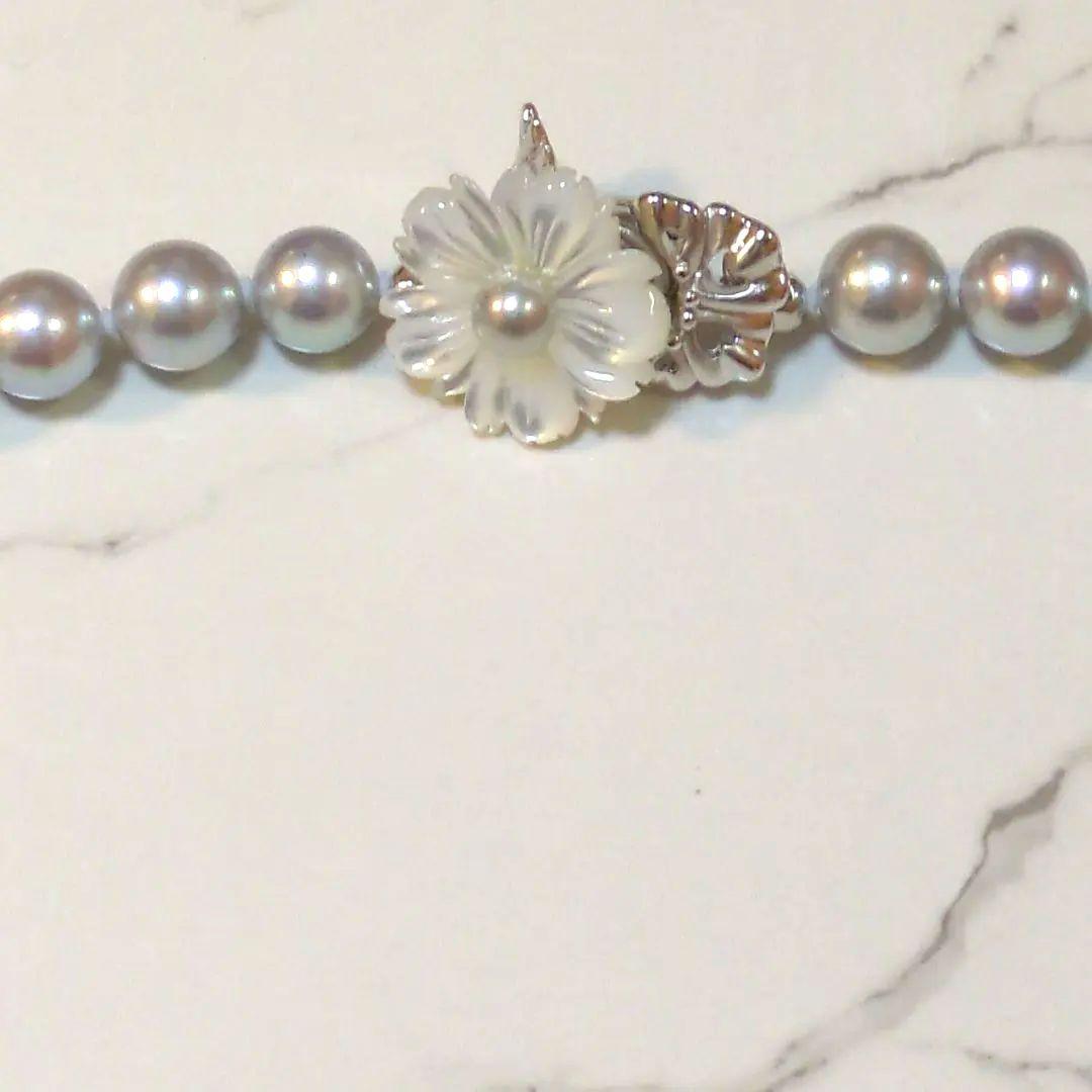 デザイン パールネックレス クリッカー ラリエット ブルー系