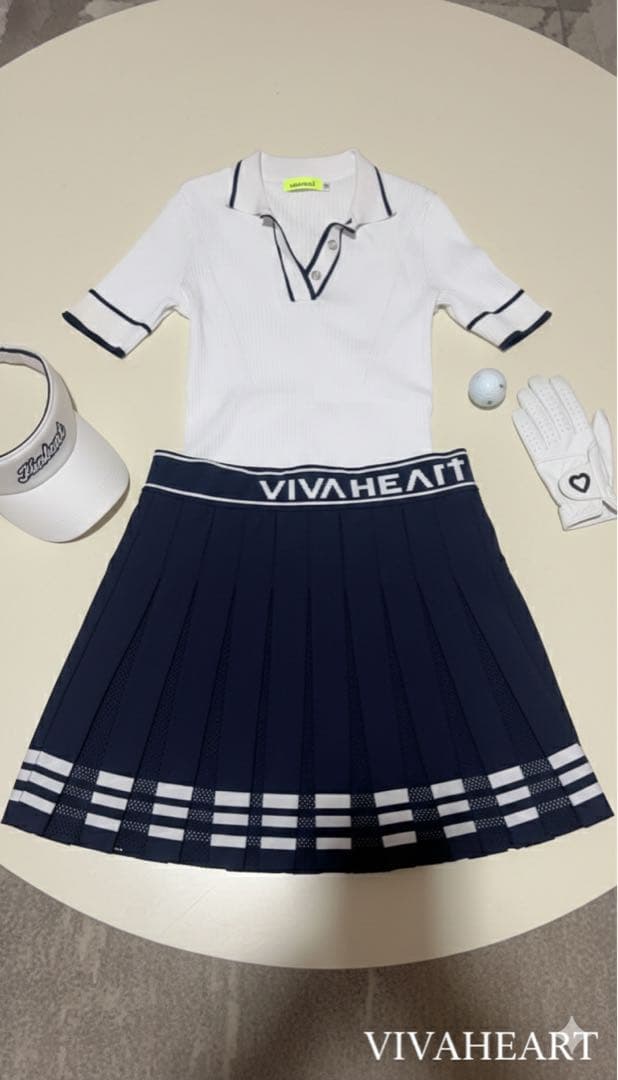 ビバハート 可愛いポロシャツ✨️とヒラヒラスカートセット
