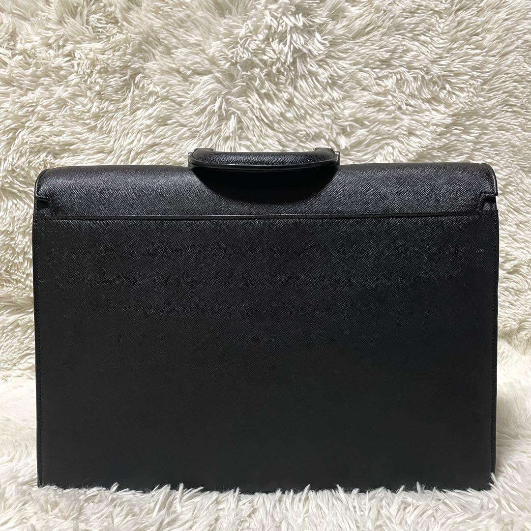 【美品】Burberry バーバリー　ビジネスバッグ　サフィアーノレザー　黒