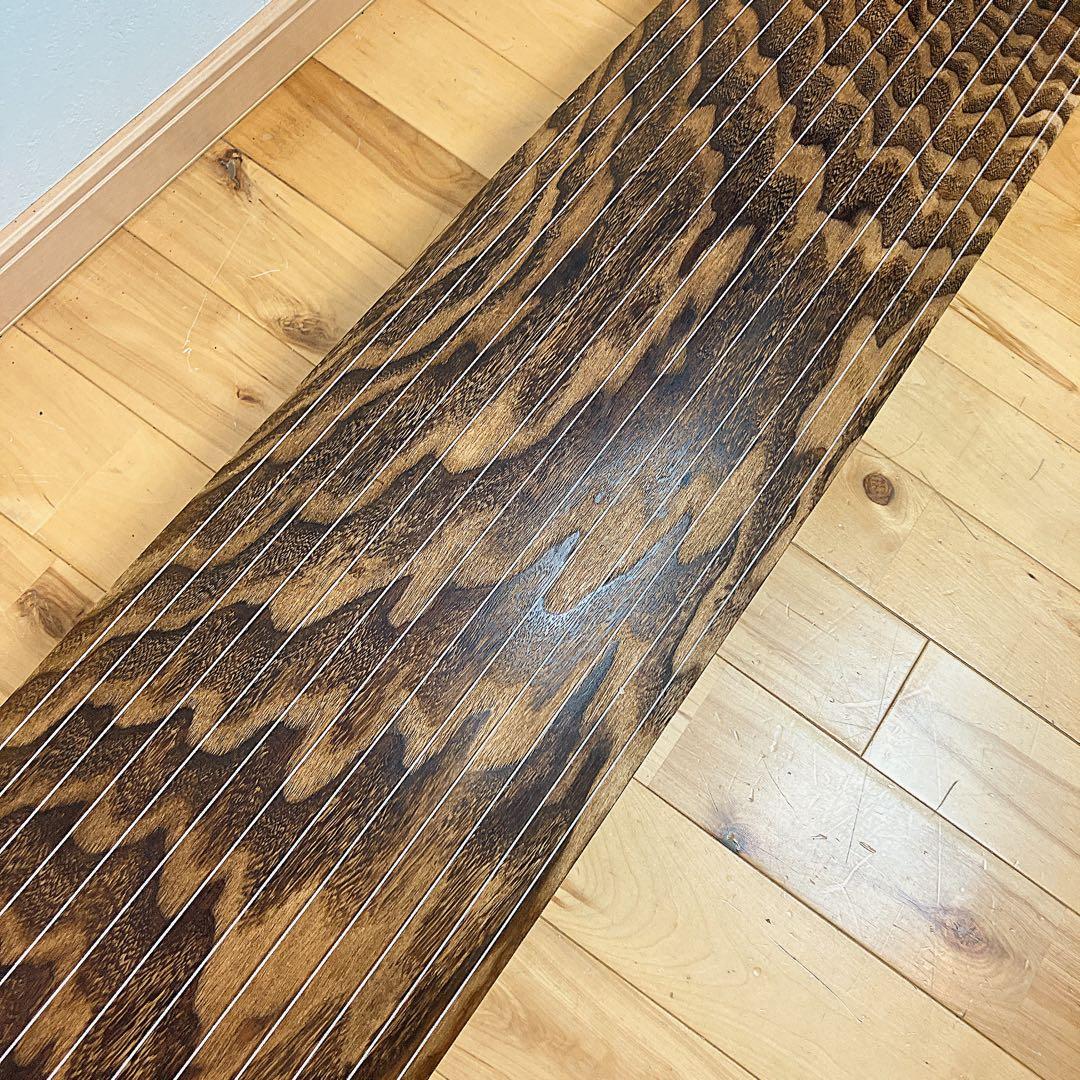 高級! お琴 綾杉彫り 蒔絵 13弦 約182cm 和楽器 弦楽器 木目　柏葉