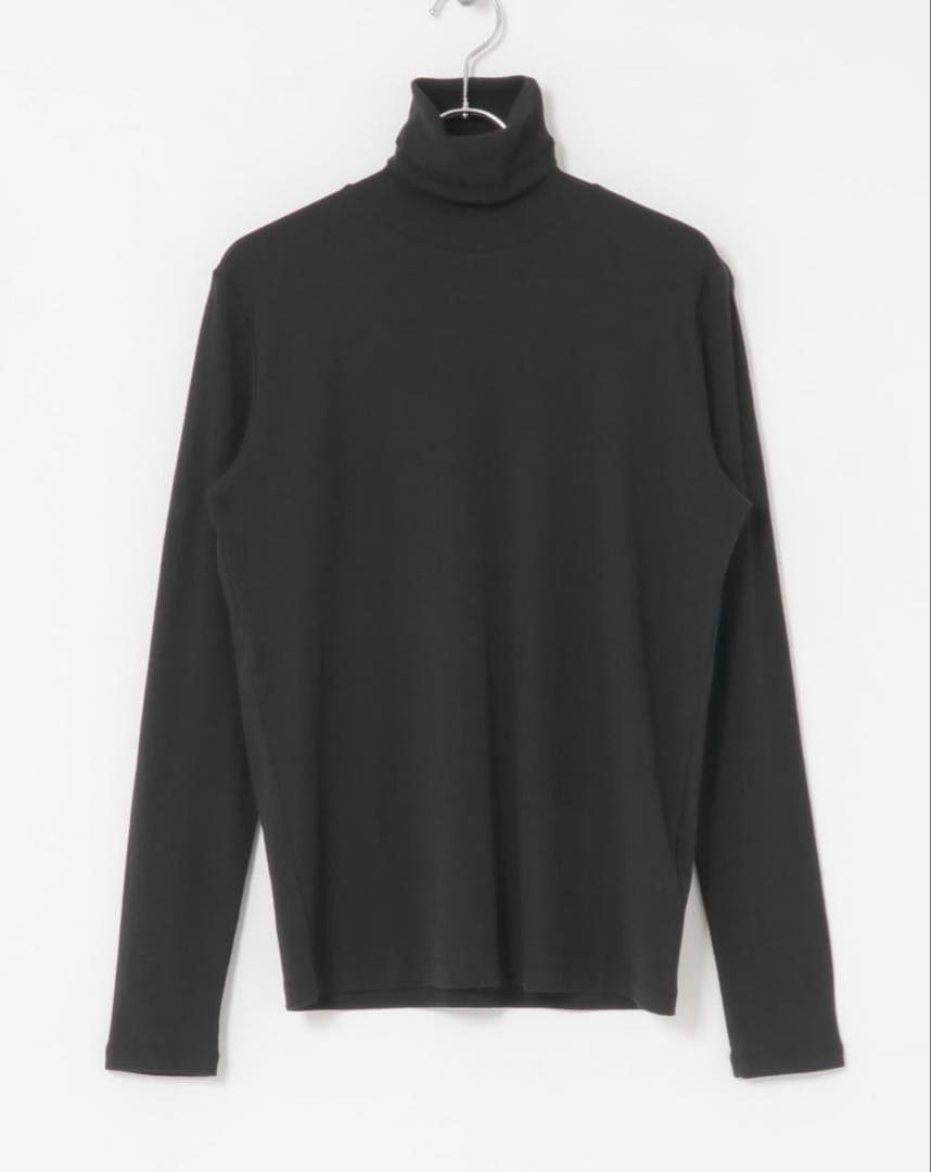 かぐれ・ハイツイストコットンタートルカットソー 黒　新品タグ付　25AW