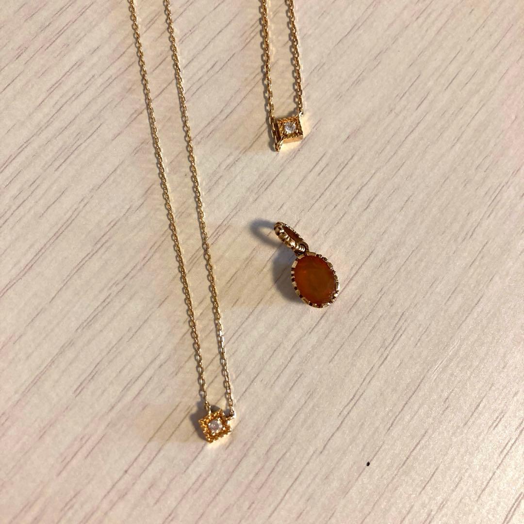 ete 10k ネックレス、ブレスレット、チャーム3点セット