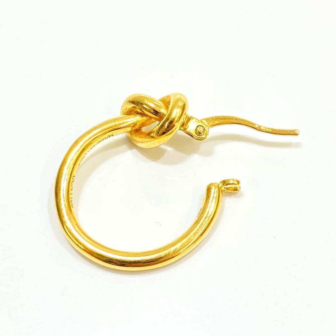 CELINE セリーヌ ノット スモールフープ ピアス 片耳 ゴールド