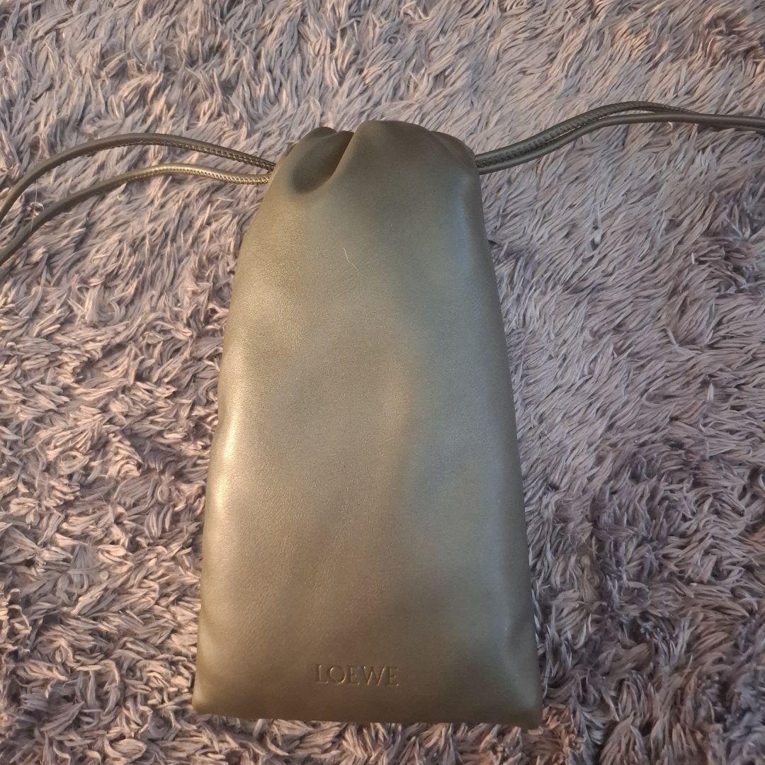 LOEWE オリーブグリーン レザー メガネケース