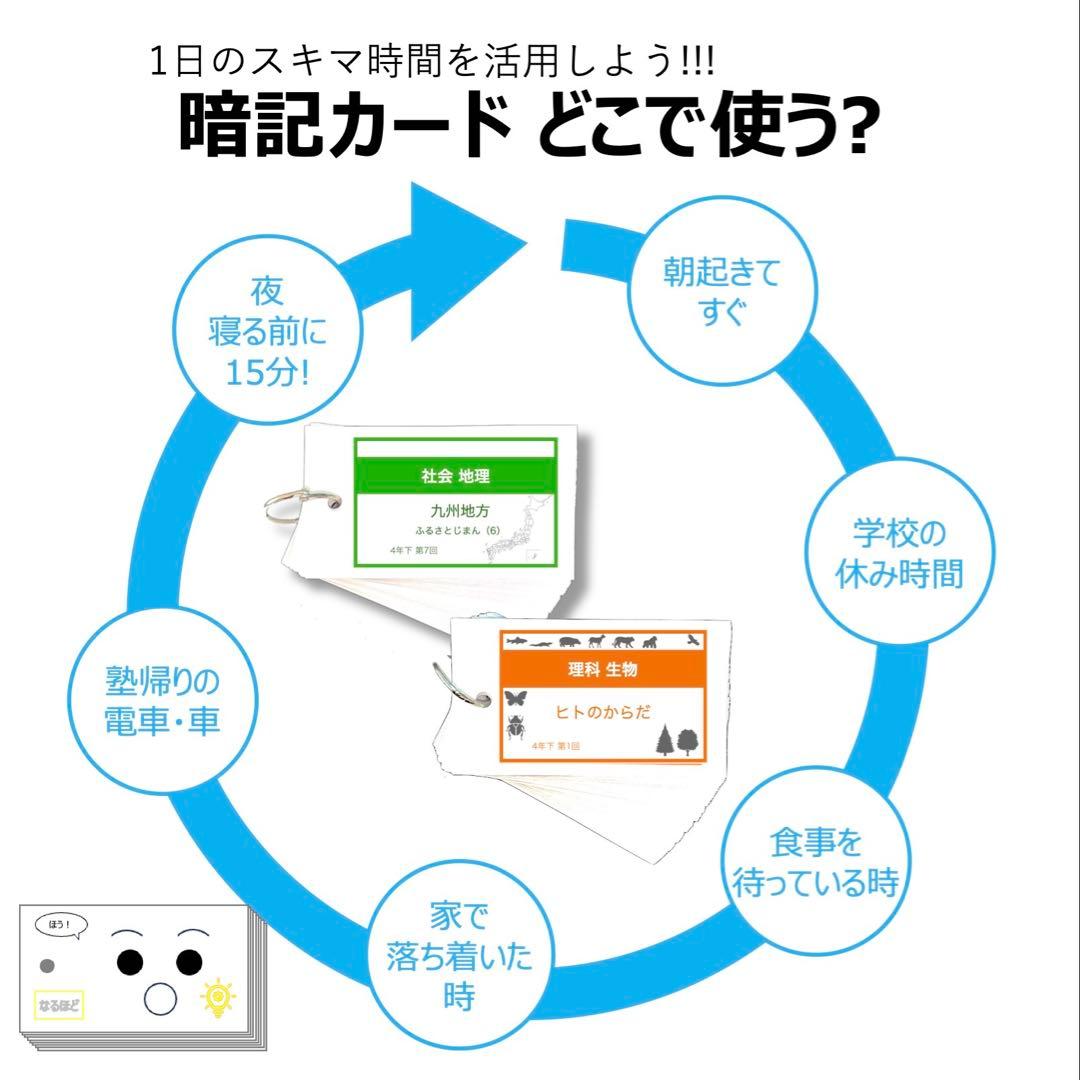 中学受験 暗記カード【5年上 社会 全セット 1-19回】組分けテスト 予シリ