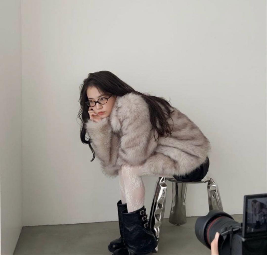 haek カラーファーコート　color fur coat