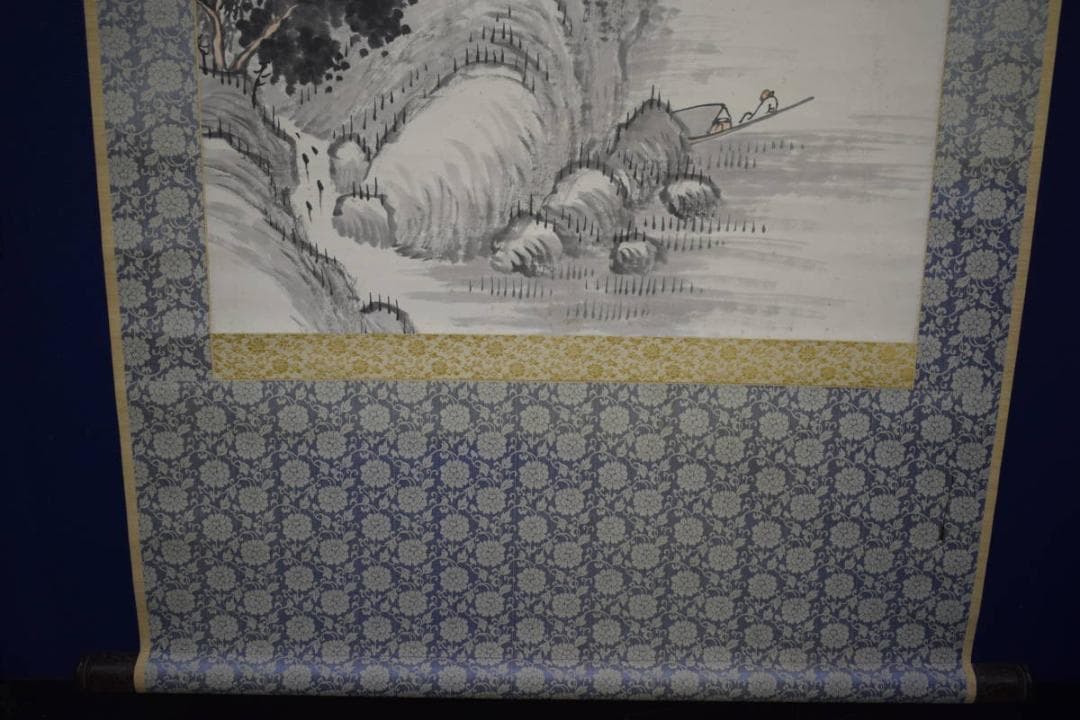 真作/柳塘逸人/山水画賛/布袋屋掛軸HK-115