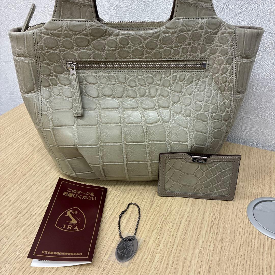 BAGFAN JRA 本クロコダイル レザートート 高級バッグ 正規タグ付き