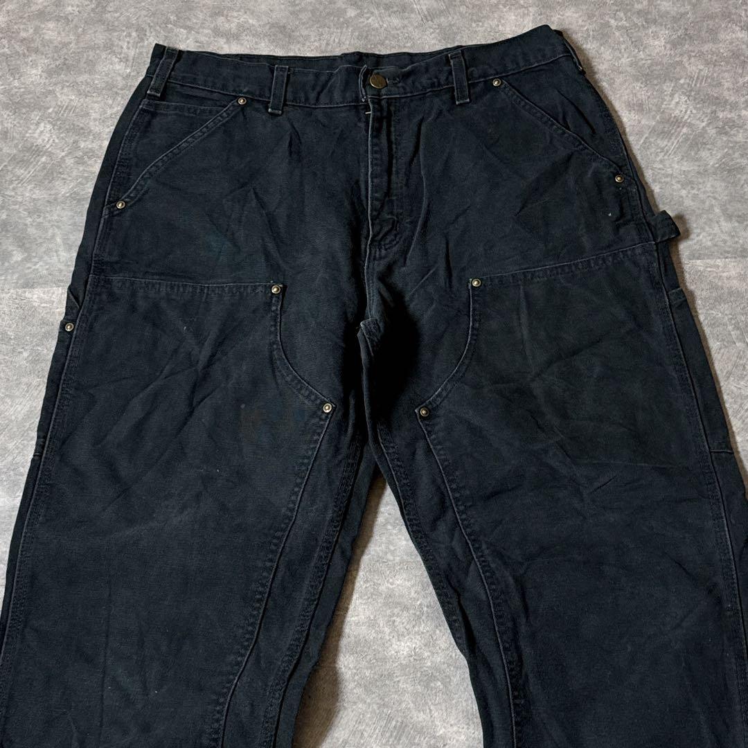 s*l様 カーハート17年製 B136 ダブルニー ペインターパンツ ブラック