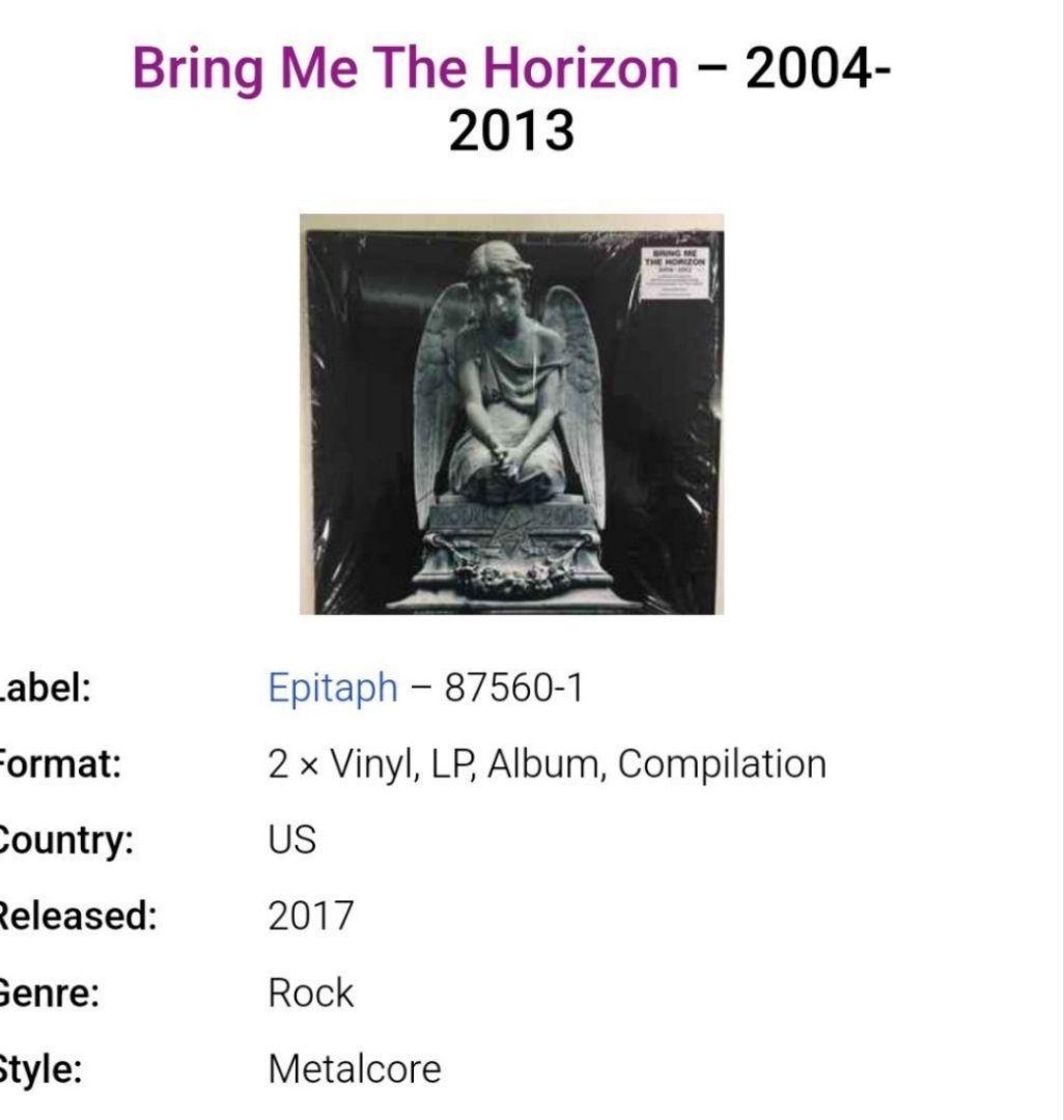 貴重！【2LP】2004-2013 bring me the horizon