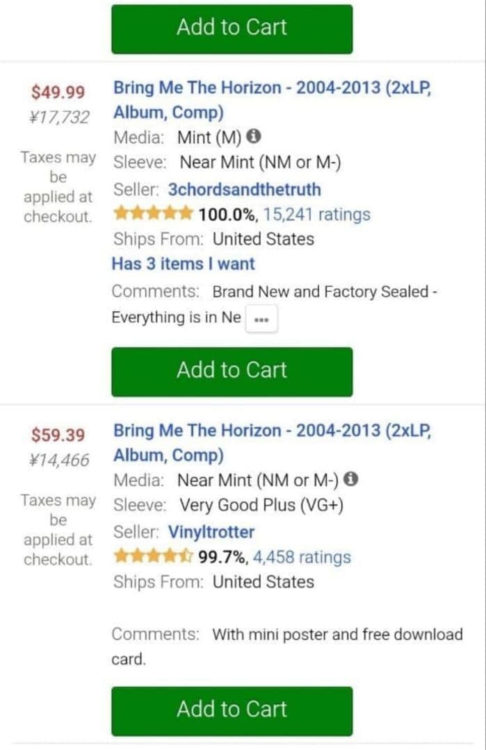 貴重！【2LP】2004-2013 bring me the horizon