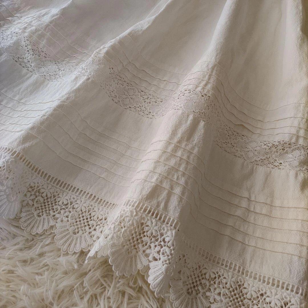 MEDE19F 大きいサイズ 3L ヴィンテージライク ネグリジェ風ワンピース