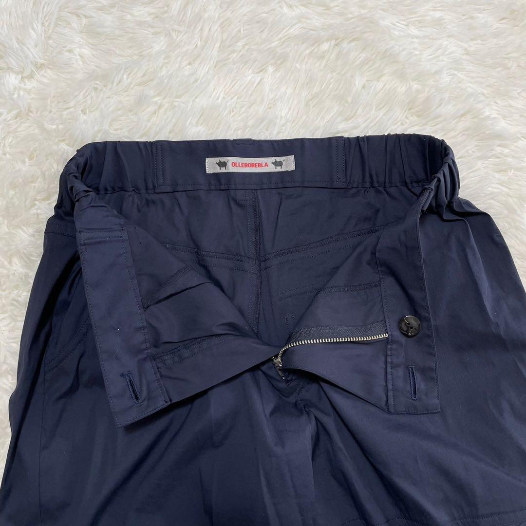 【美品】OLLEBOREBLA アルベロベロ　パンツ　リネン混　日本製 ネイビー