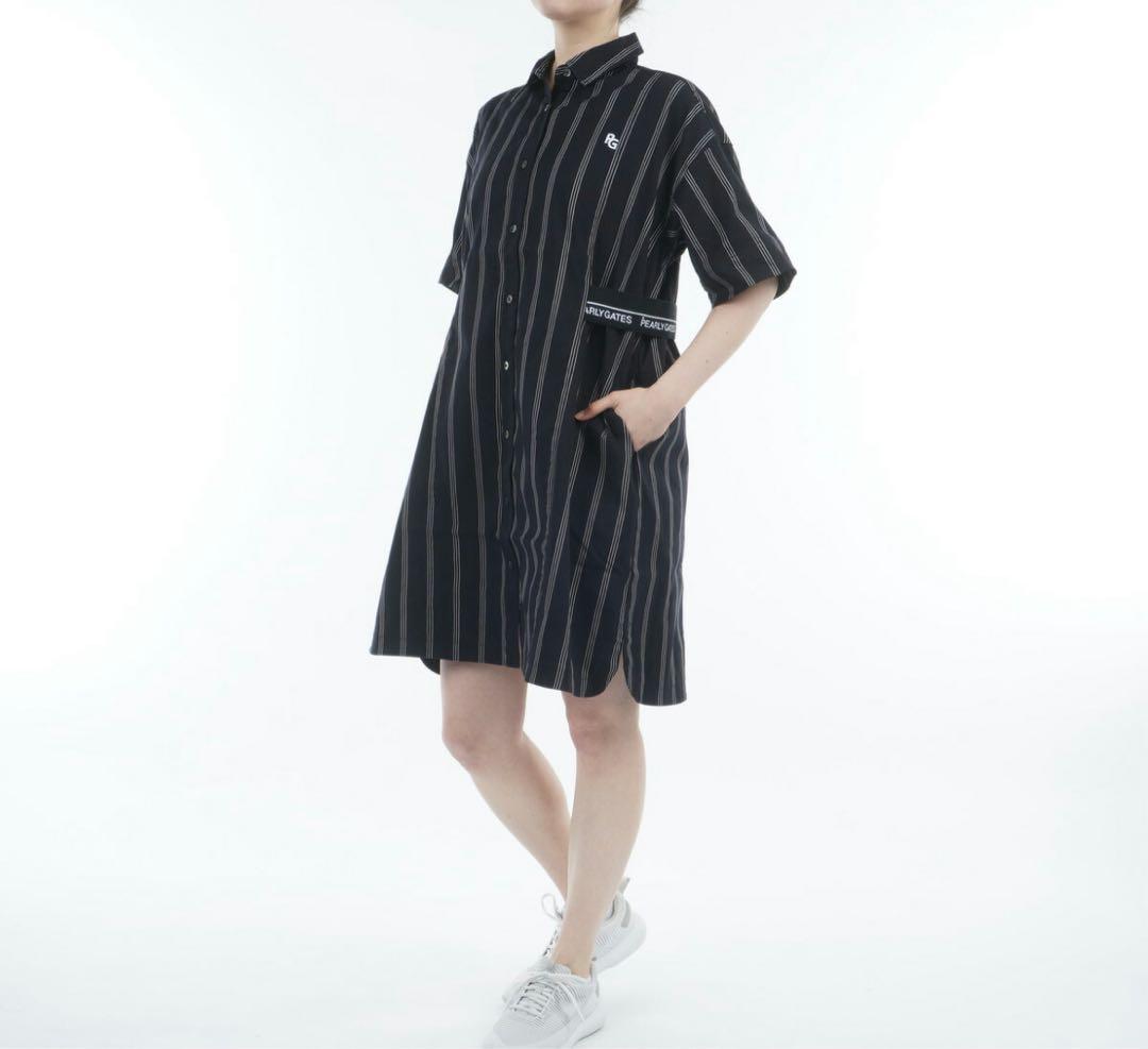 パーリーゲイツ ワンピース 先染 オックス ストレッチ ストライプ ゴルフウエア