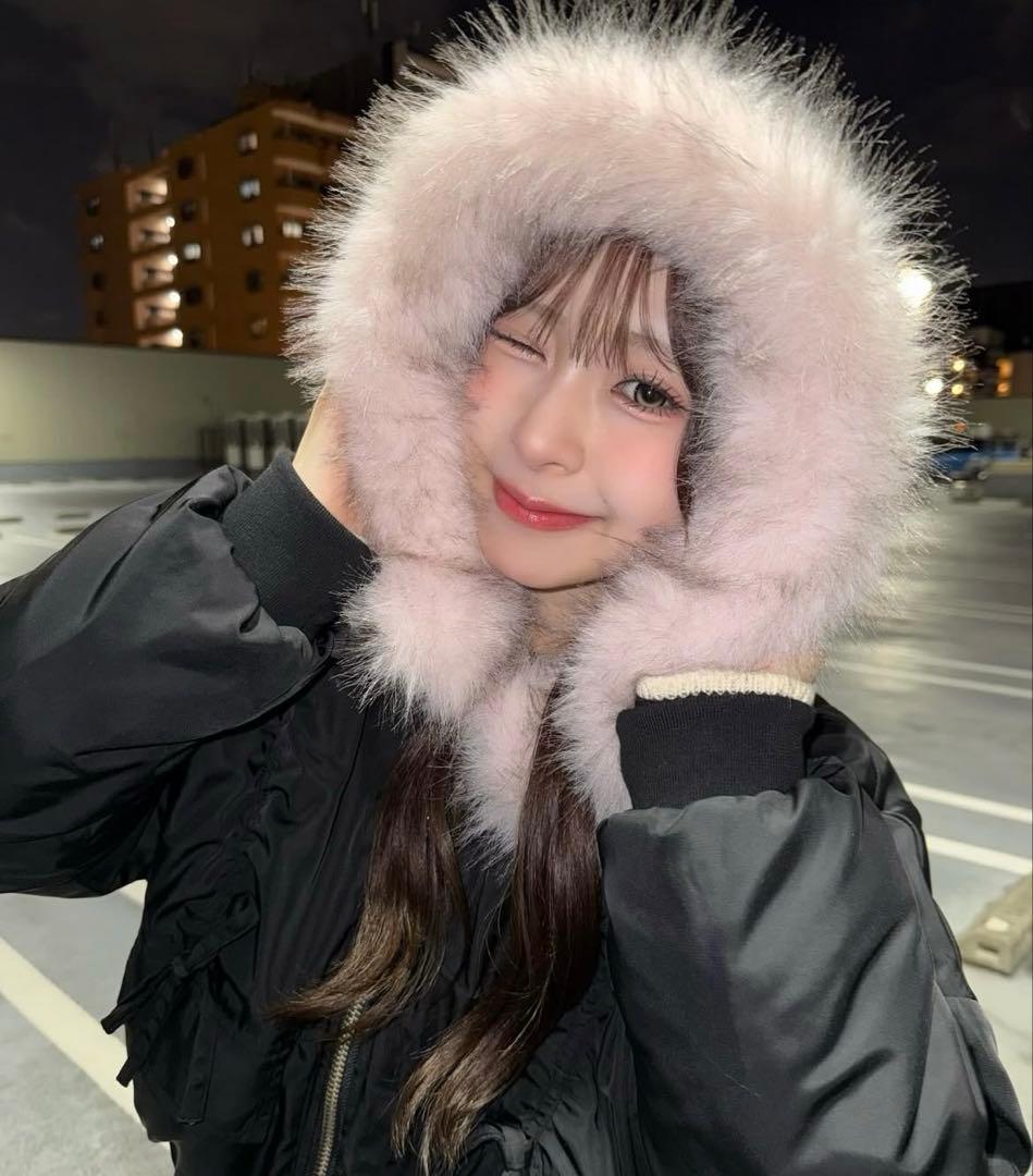 Amly City (アンリーシティー) ファー付きN2Bジャケット BLACK