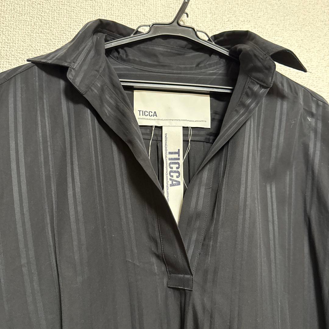 TICCA ティッカ　ロング シャツ ワンピース　ブラック