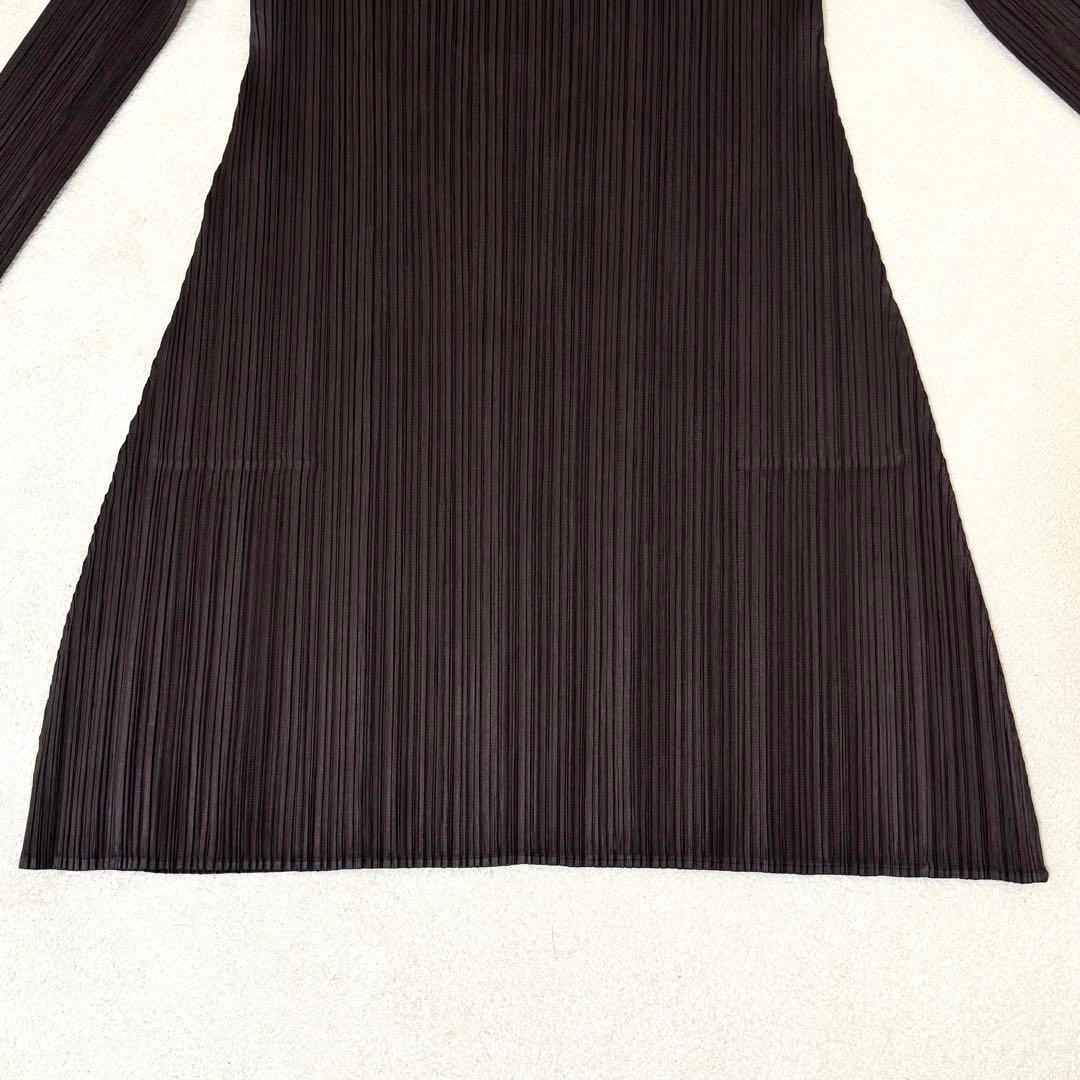 極美品✨PLEATS PLEASE プリーツ　ブラウン　チュニック　Lサイズ