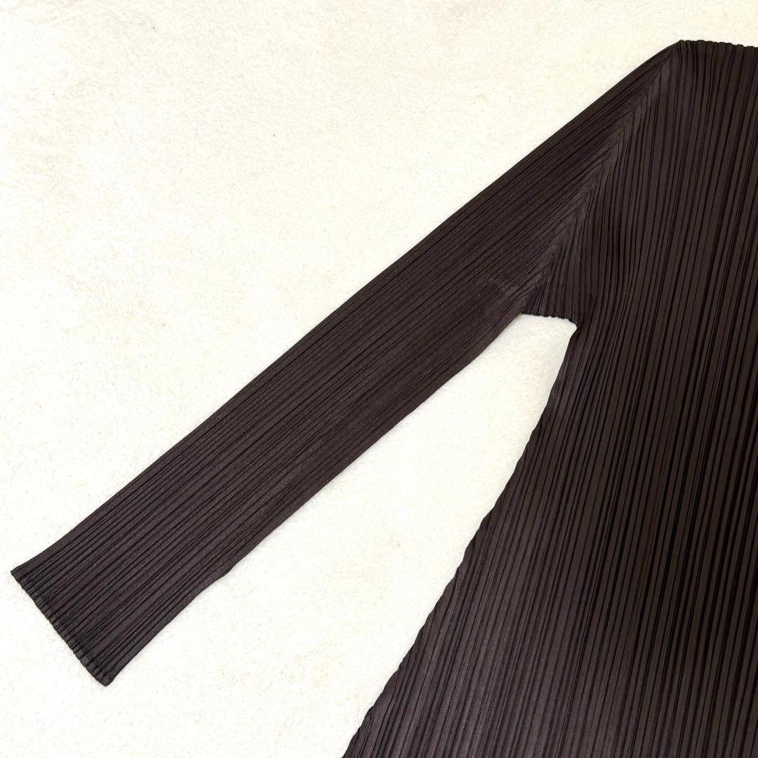 極美品✨PLEATS PLEASE プリーツ　ブラウン　チュニック　Lサイズ