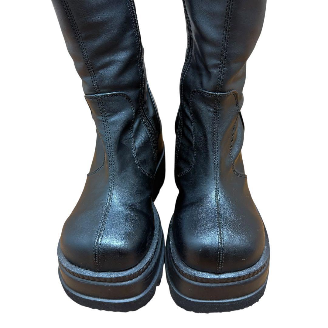 デモニア Demonia 厚底ロングブーツ SHAKER-100 24cm 黒