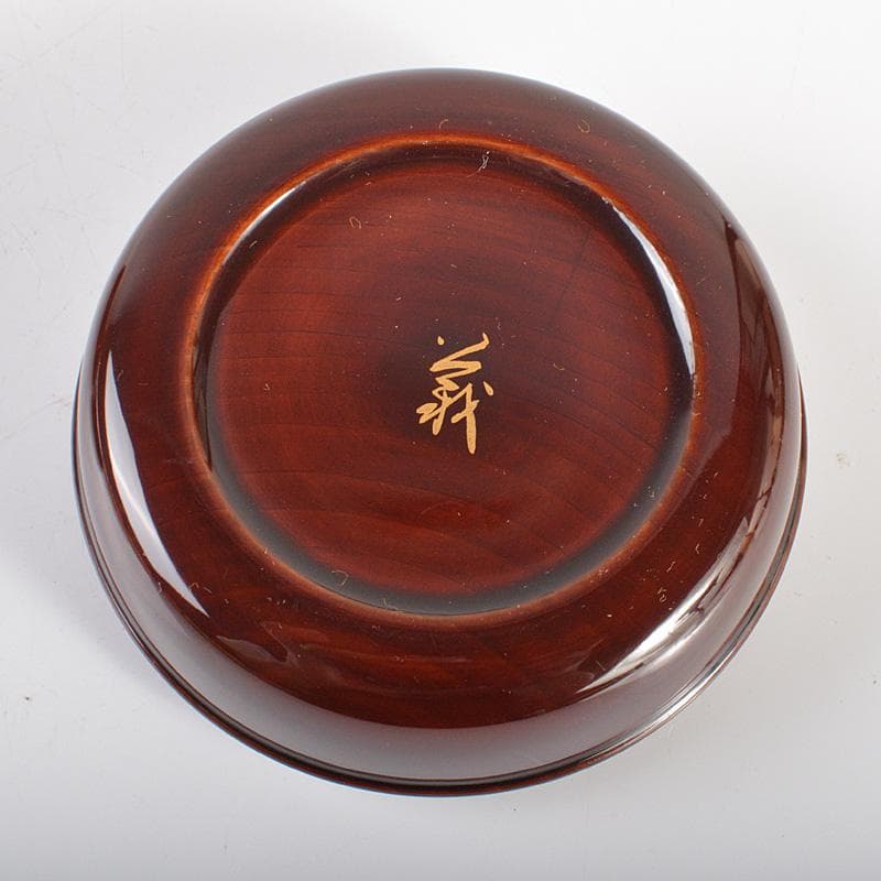 人間国宝　山下義人作　屋島神社古材　木地　呂塗蒔絵香合　芙蓉　共箱　V　5948