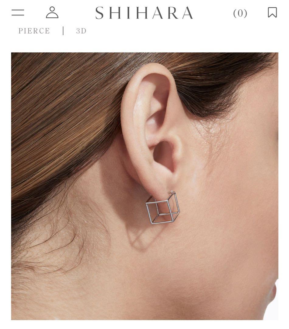 SHIHARA シハラスクエアピアス10 18K White Gold