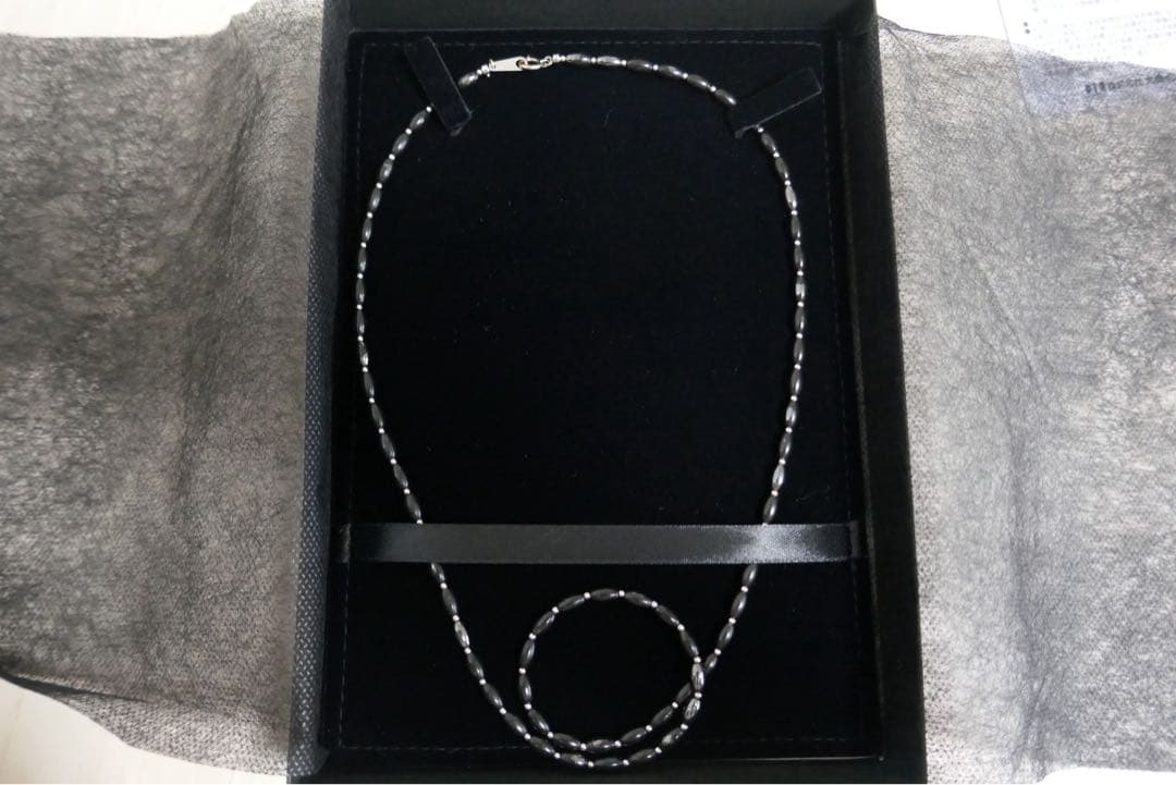 ディモア　ブラックシリカ　k18WG 65cm 水晶花