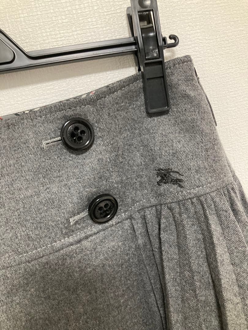 【美品】バーバリーブルーレーベル グレー ミニスカート キュロット プリーツ