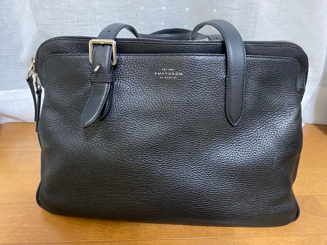 スマイソンSmythson Burlington バッグ 黒　レザー
