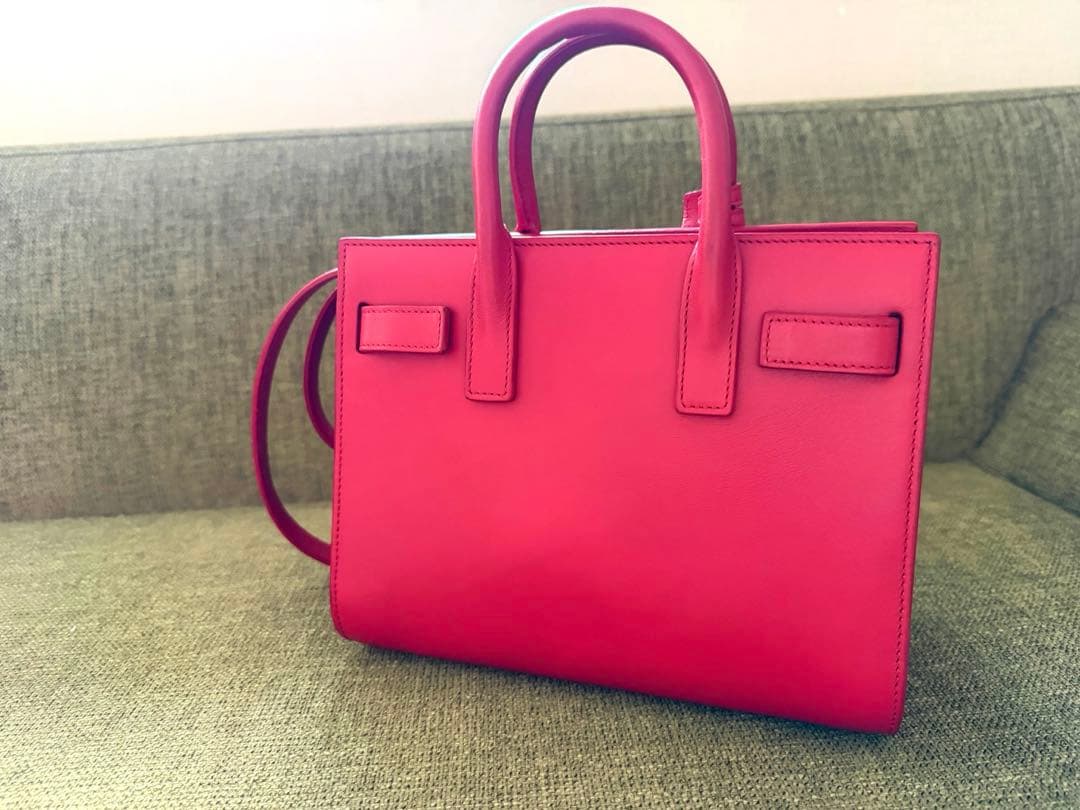 SAINT LAURENT 赤 レザー ハンドバッグ