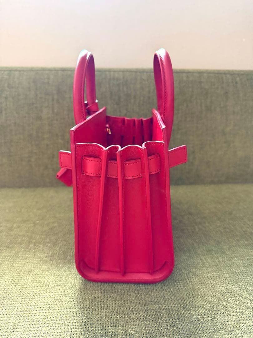 SAINT LAURENT 赤 レザー ハンドバッグ