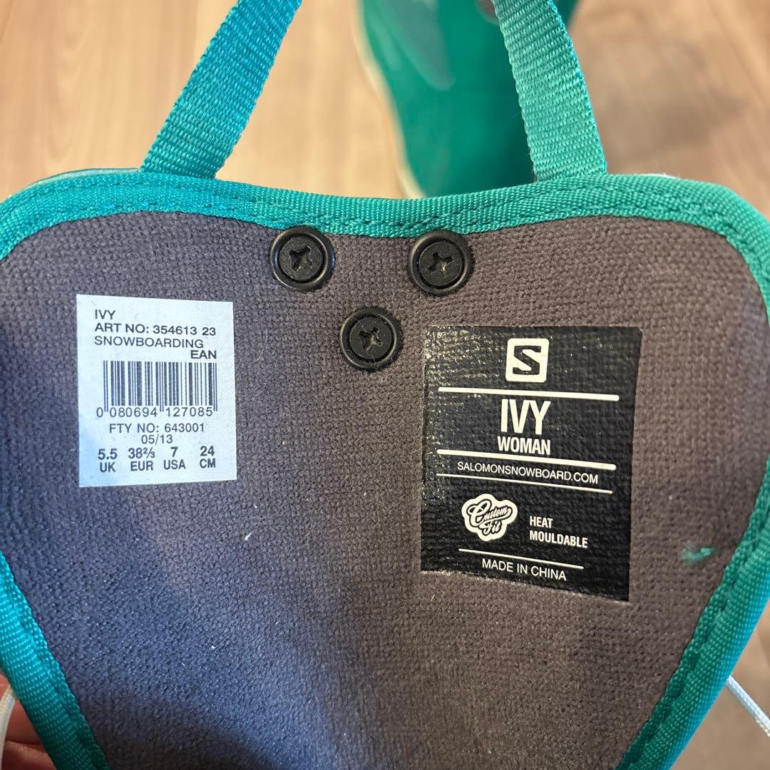 SALOMON IVY 女性用 スノーボードブーツ ターコイズ 24.0cm