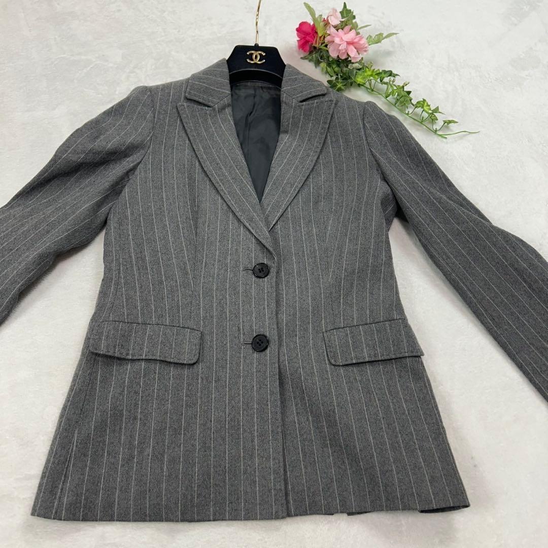 J272 美品 M バーバリーロンドン スーツ上下 グレー レディース