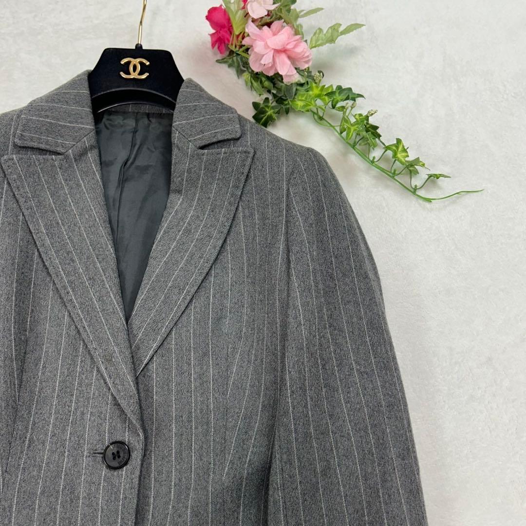 J272 美品 M バーバリーロンドン スーツ上下 グレー レディース