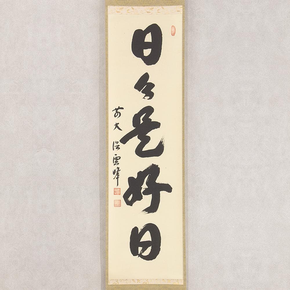小野雲峰「日々是好日」茶掛 一行書 掛軸 大徳寺派龍興山南宗寺塔頭 本源院住職