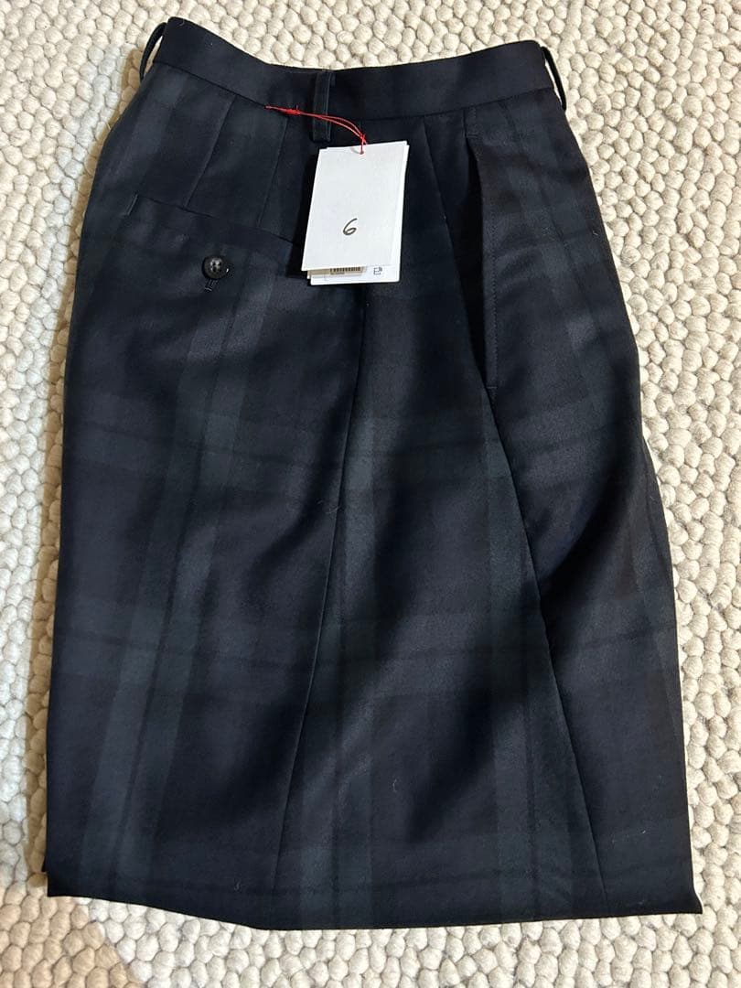 新品未使用　6(ROKU) チェック カーブ パンツ　34