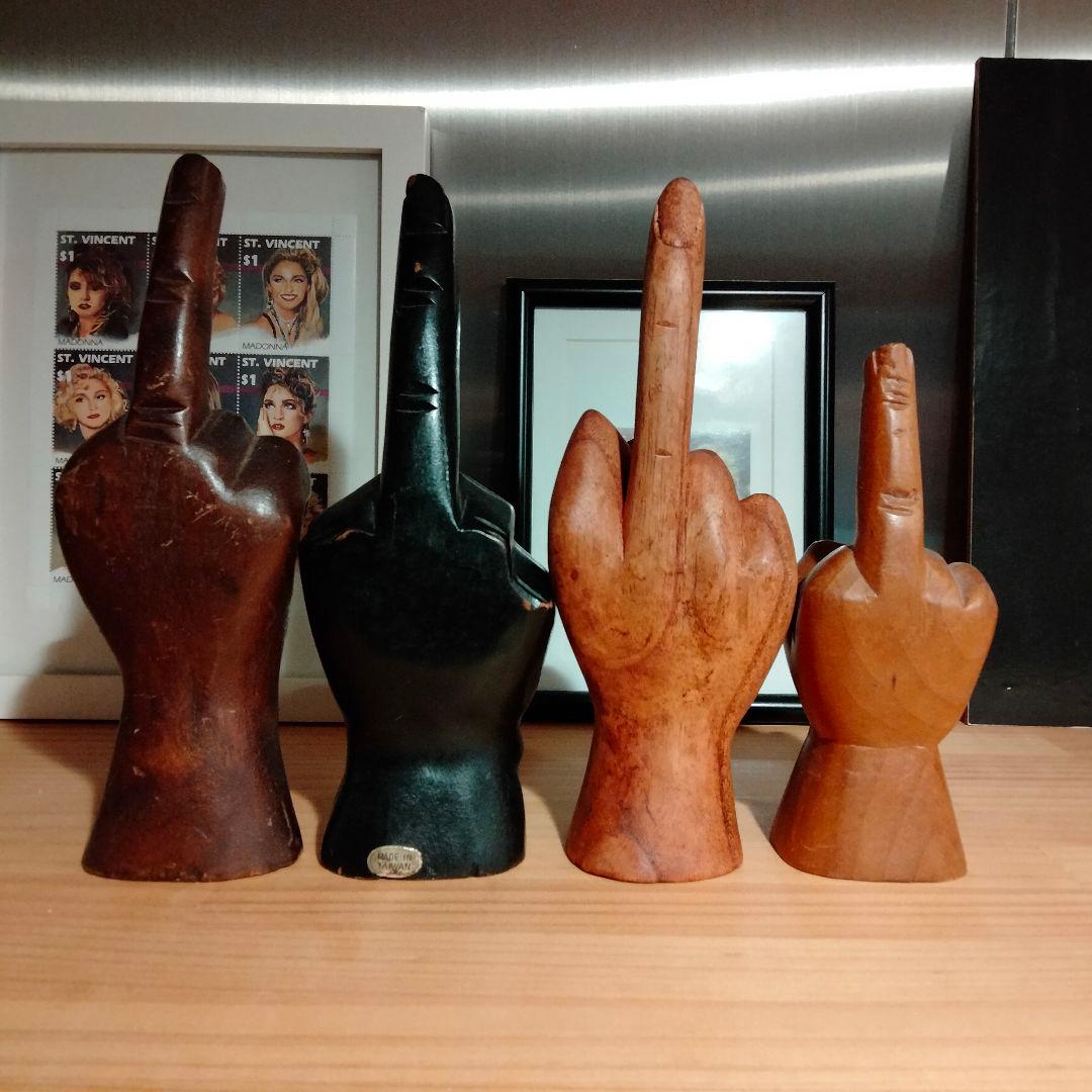 Fuck 　ファックユー　ハンド　手　置物　ビンテージ　反戦　20cm