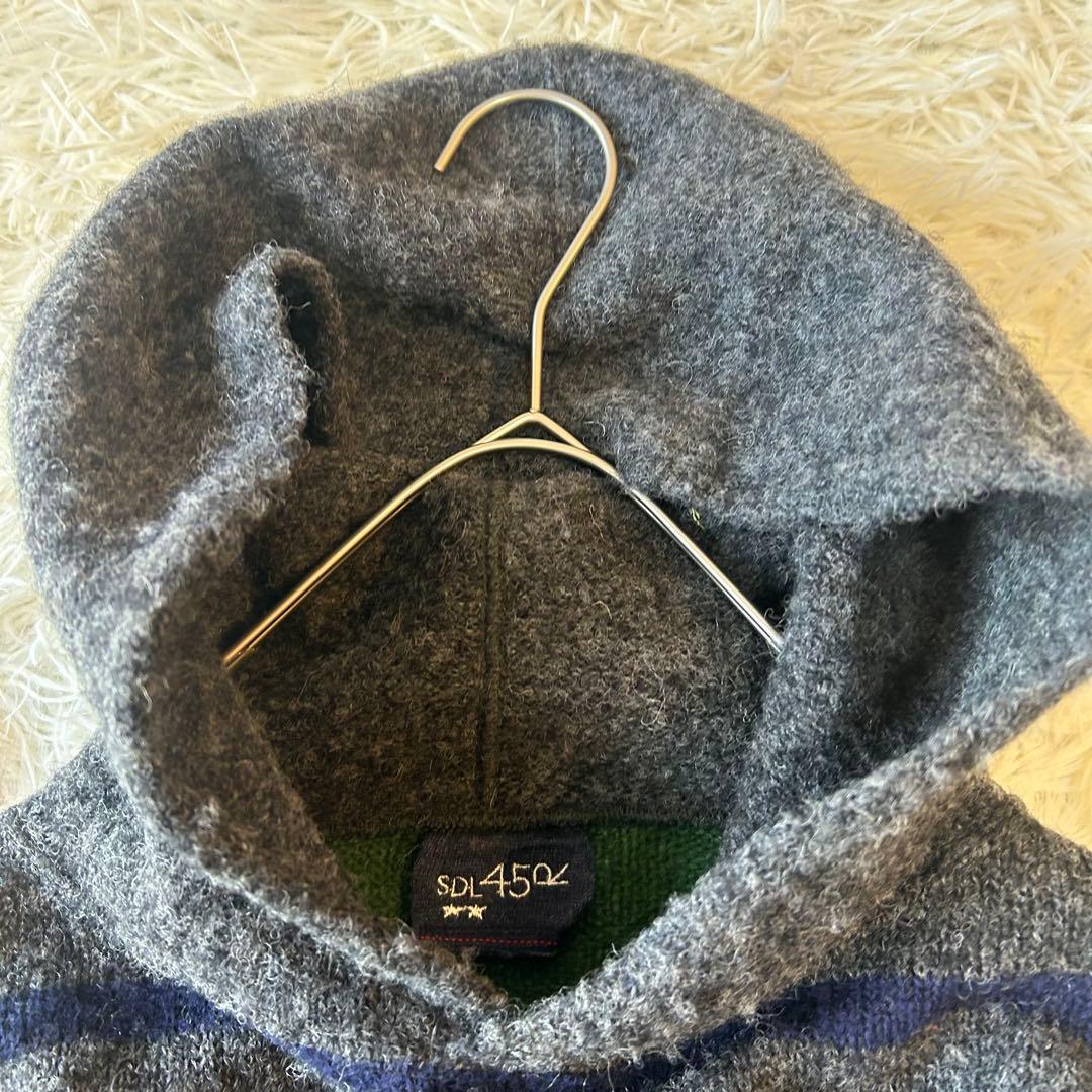 SDL45R★★45rpm 45R ウールボーダーニットパーカーR刺繍