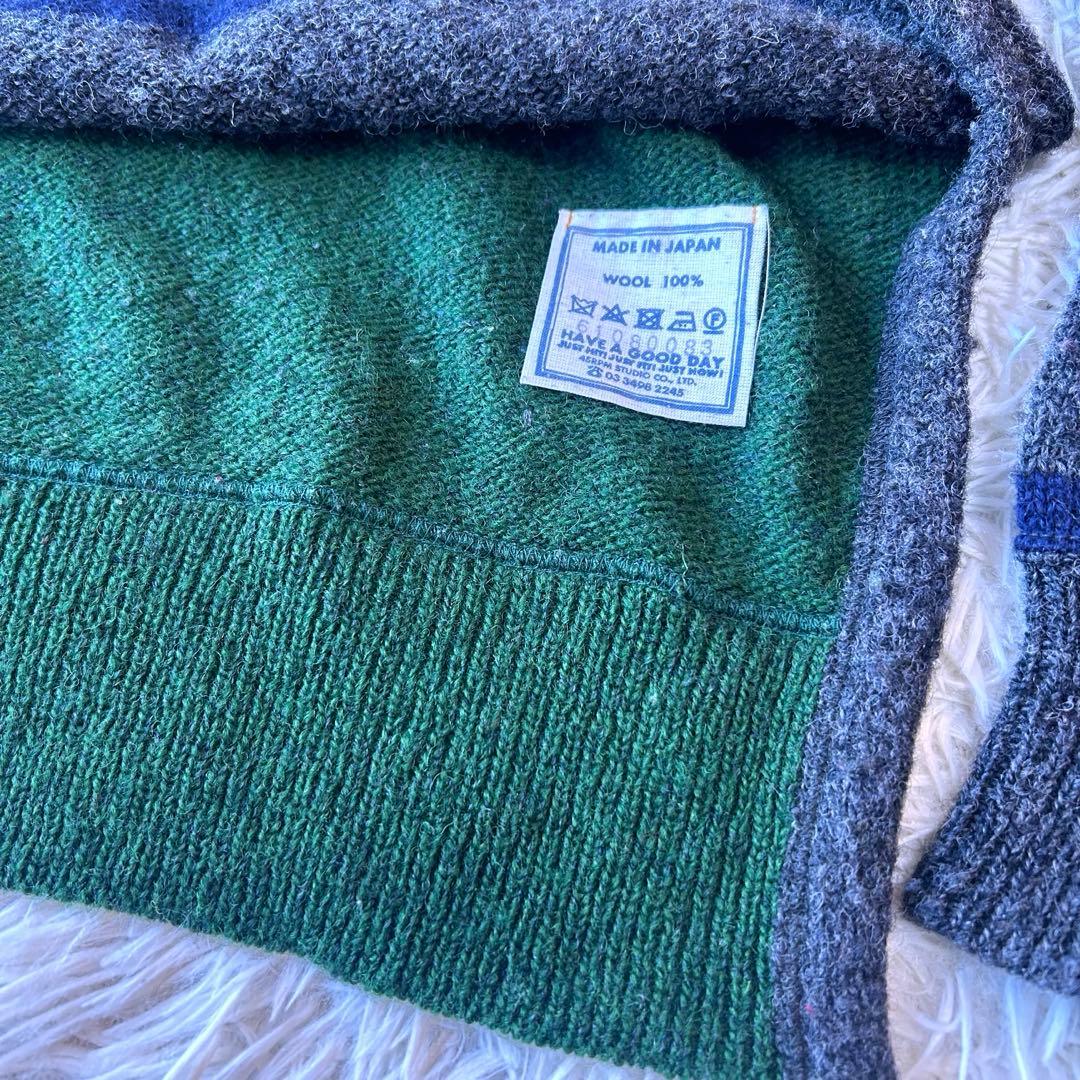 SDL45R★★45rpm 45R ウールボーダーニットパーカーR刺繍