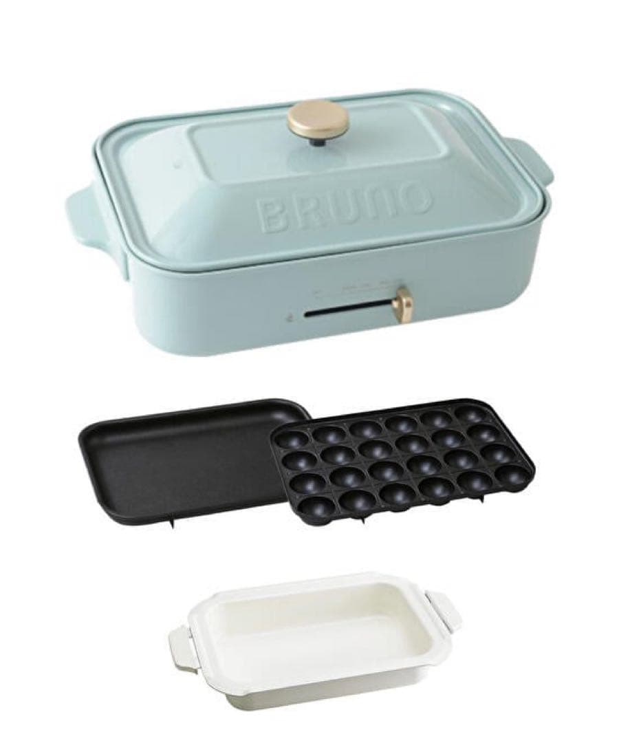 BRUNO コンパクトホットプレート ブルーグレー + セラミックコート鍋
