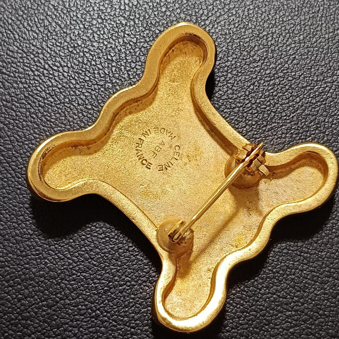 CELINE✨セリーヌ　トリオンフ　 ゴールド ブローチ　ヴィンテージ