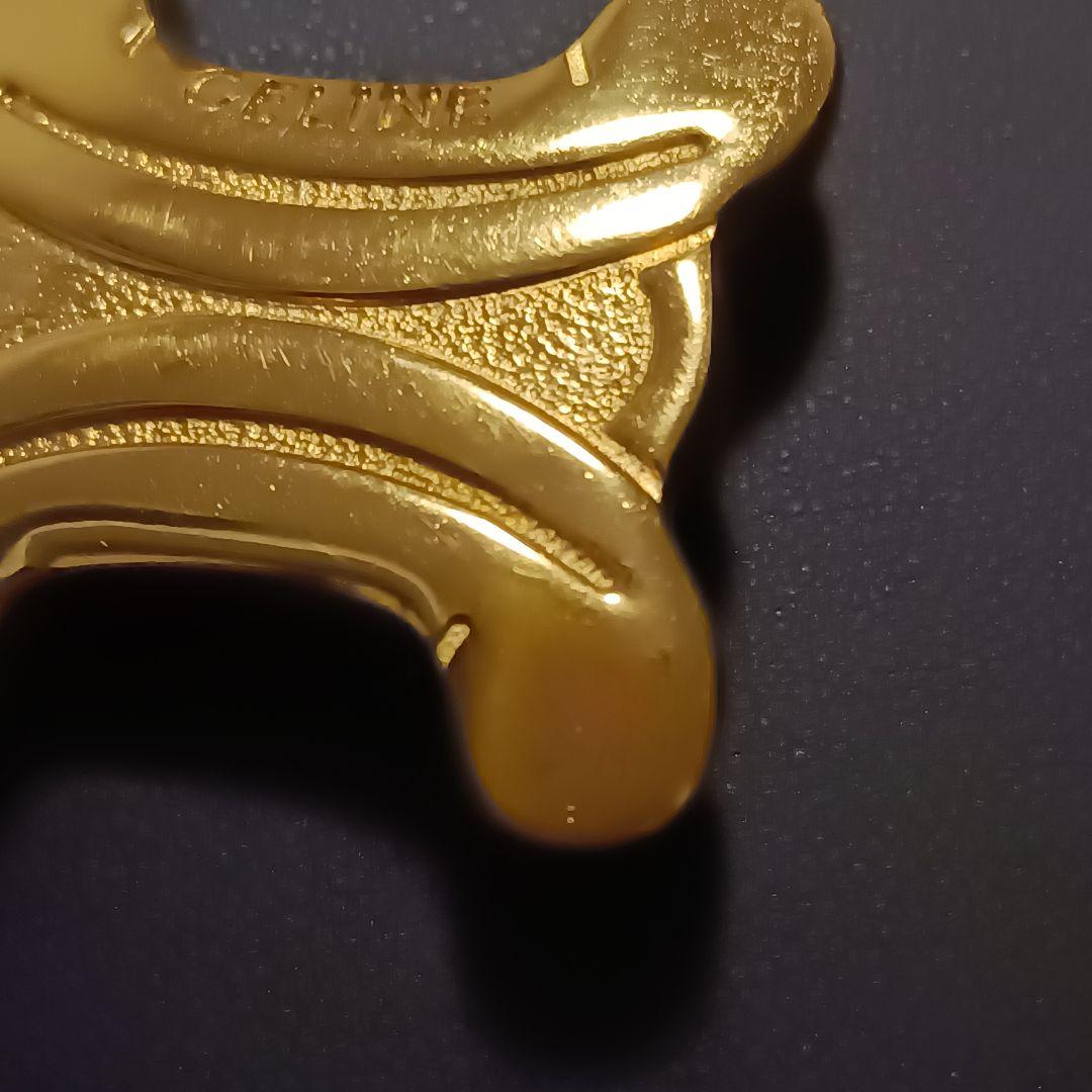 CELINE✨セリーヌ　トリオンフ　 ゴールド ブローチ　ヴィンテージ