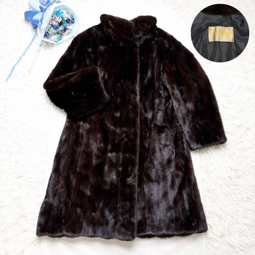 CELINE リアルミンクファーコート ロング丈 艶々 毛並み◎ XLサイズ相当