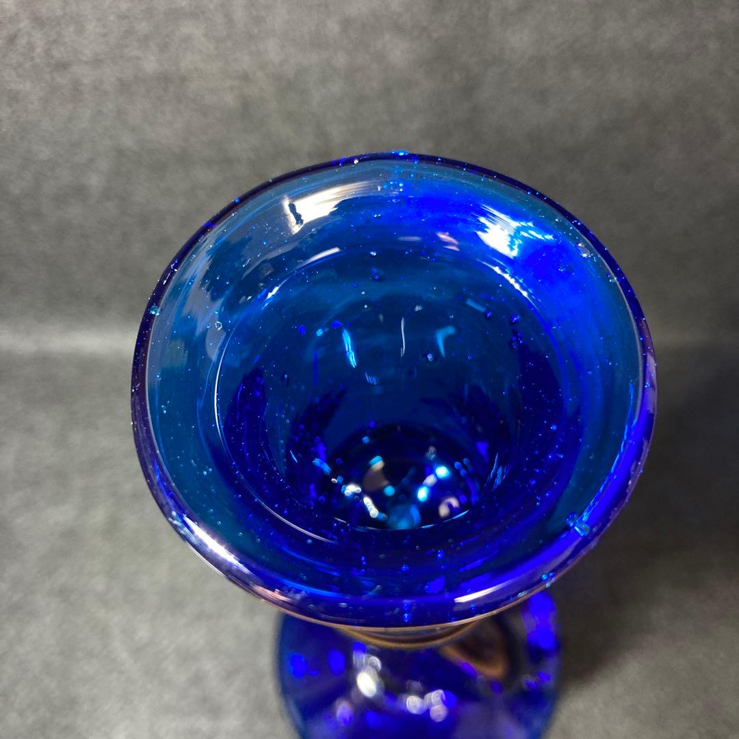 倉敷ガラス 小谷眞三 小谷真三 キャンドルスタンド 蝋燭立て 吹きガラス 気泡3