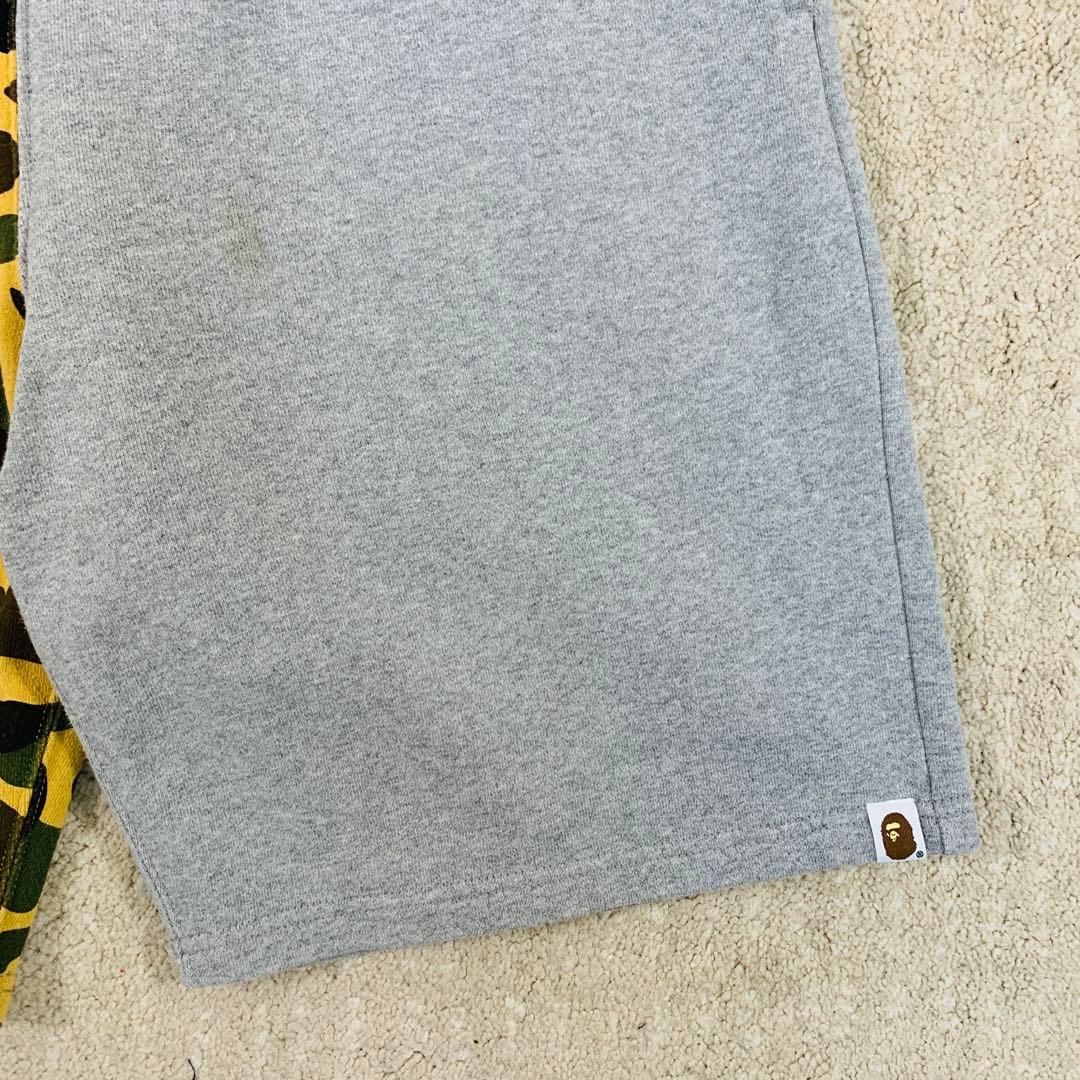 A BATHING APE ハーフパンツ　シャーク　迷彩　グレー　XL