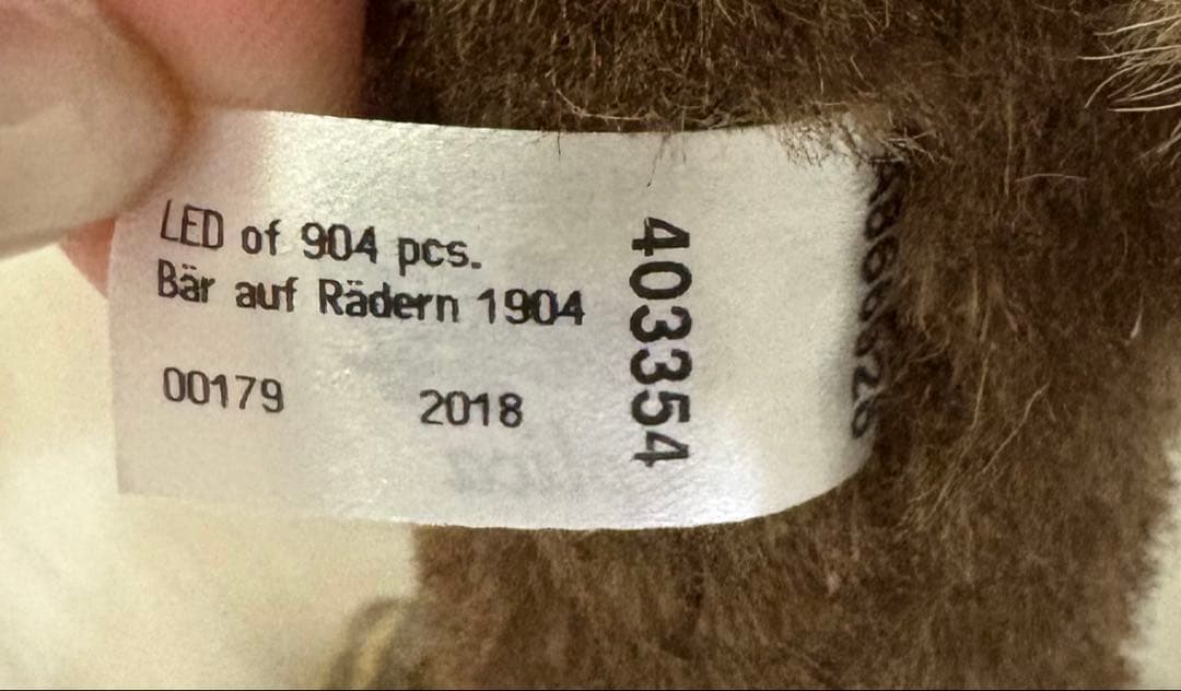 シュタイフ ベア オン ホイールズレプリカ1904 EAN403354