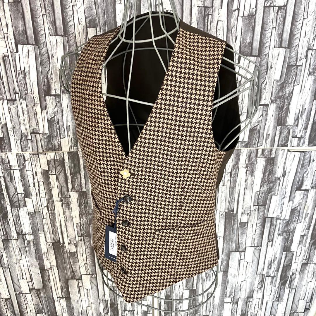 【新品】LARDINIラルディーニExclusve・ジレベスト・千鳥格子・46