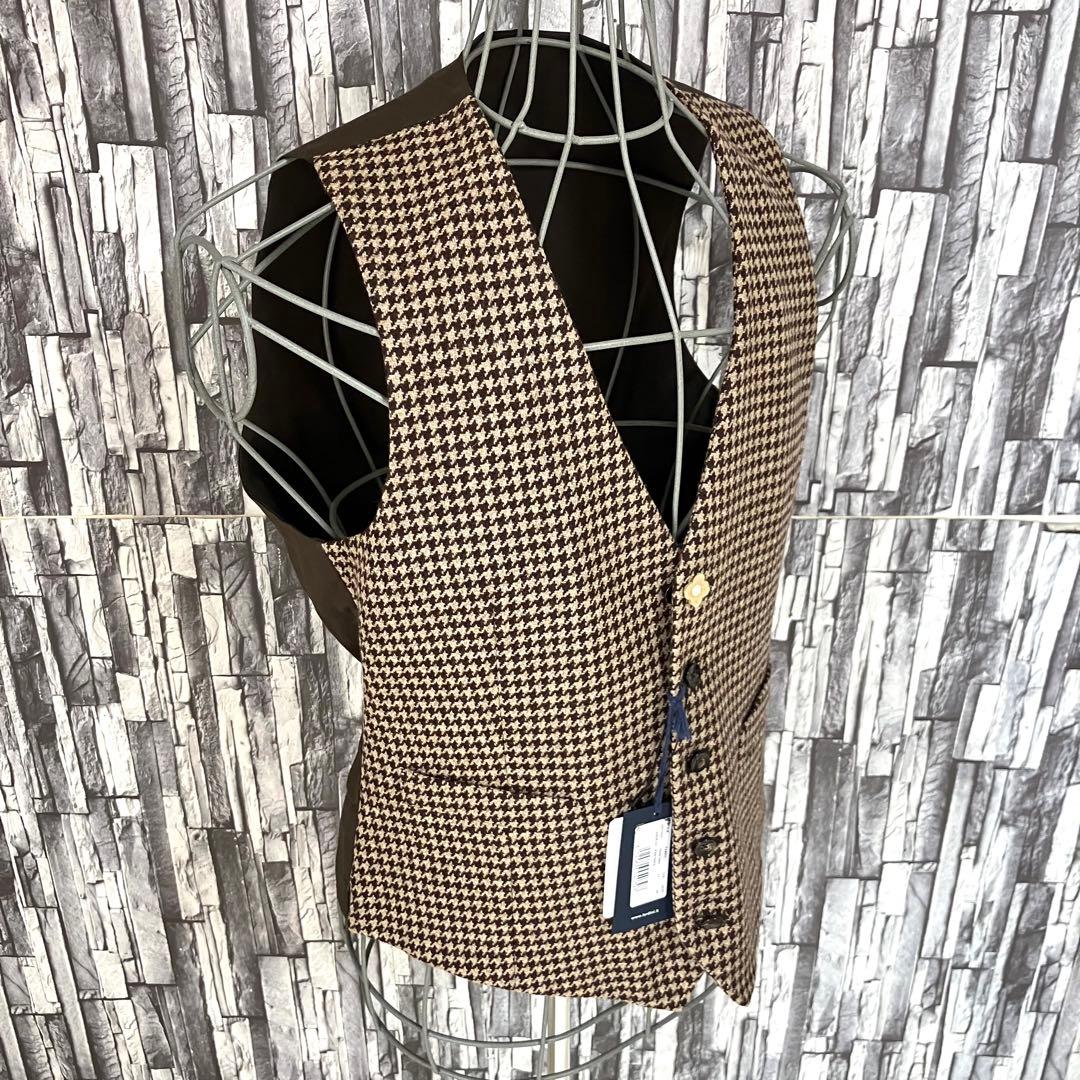 【新品】LARDINIラルディーニExclusve・ジレベスト・千鳥格子・46