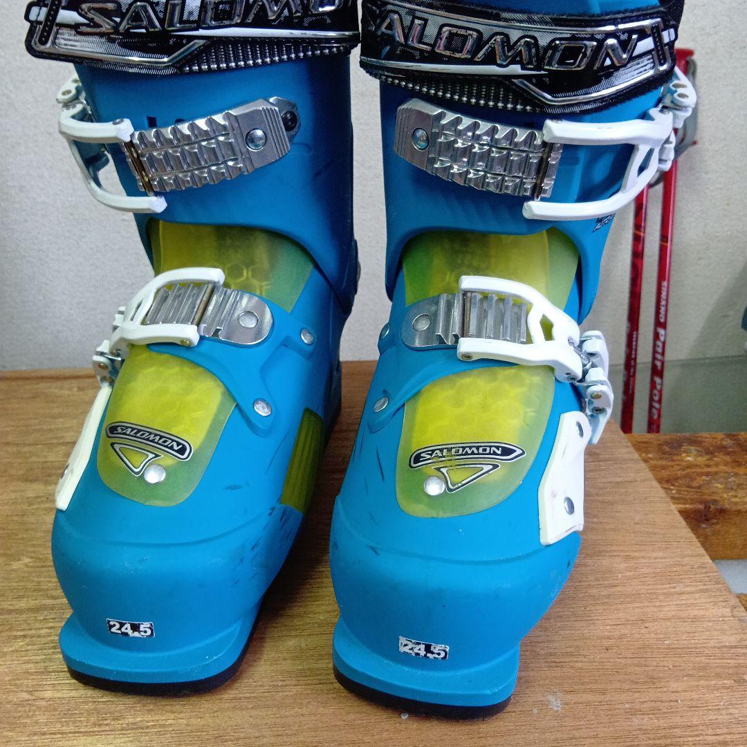 サロモン145cm ブーツ 24.5cm ポール付き …メンテナス済